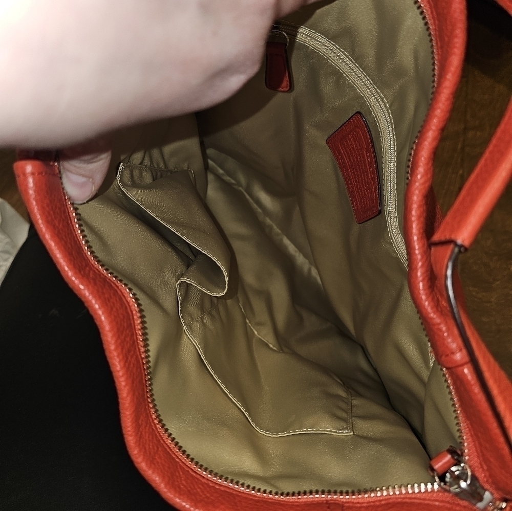 NWOT Authentic Red Coach Tote Bag with Optional Shoulder Strap - Picture 3 of 4